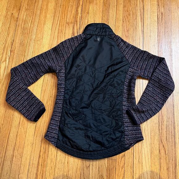 Title Nine Jacket Womens Small Black Wool Puffer Long Sleeve Purple Blend Trail - Picture 3 of 8